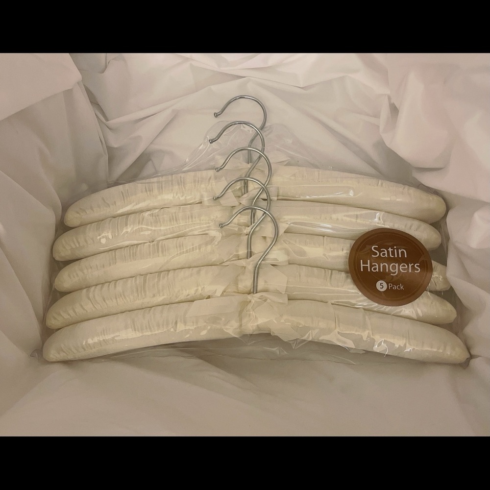 5 pack satin ivory padded hangers